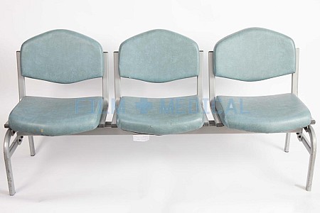 Waiting room chairs - blue. 3 seater bench.